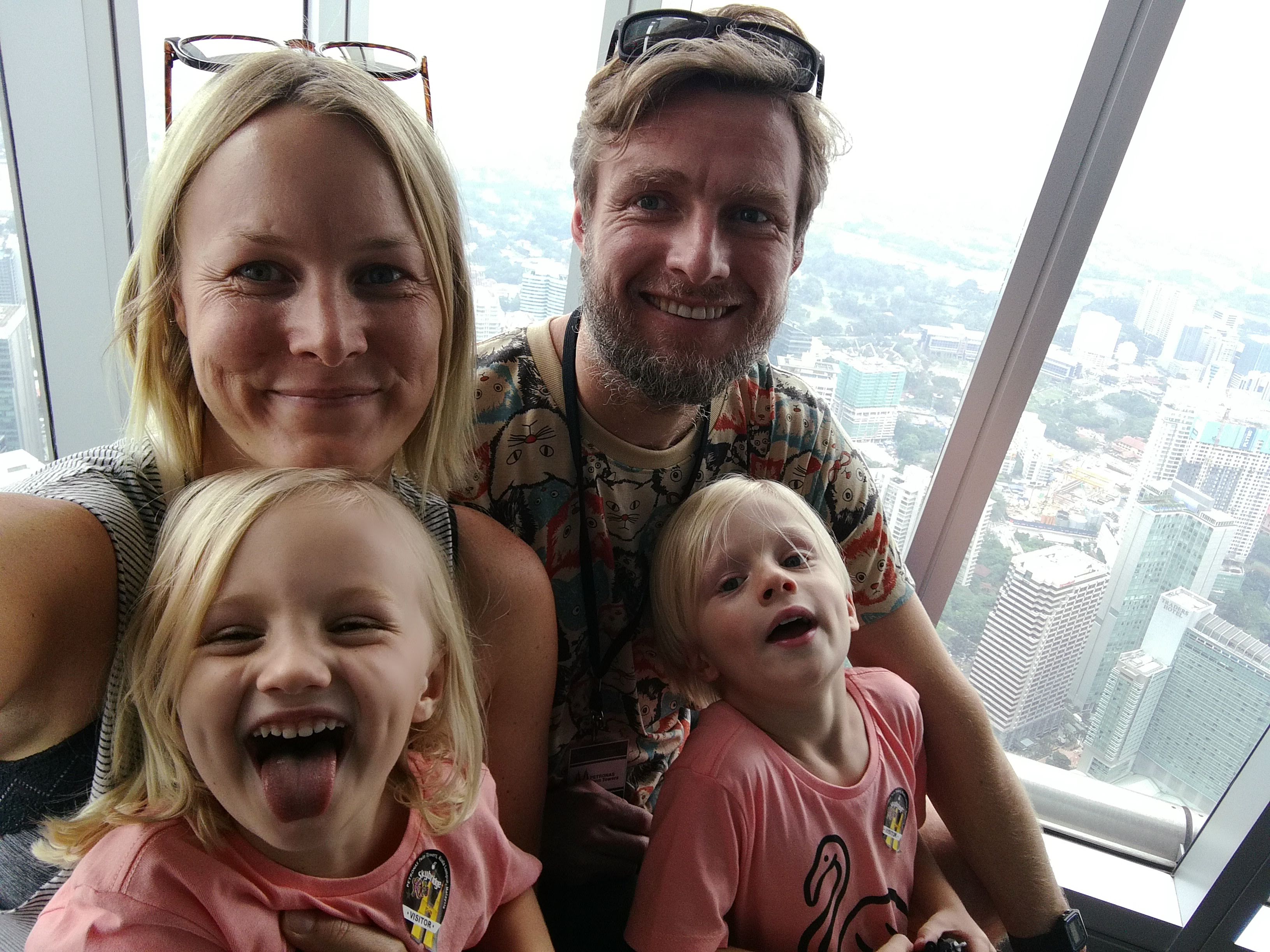Family up Petronas Tower